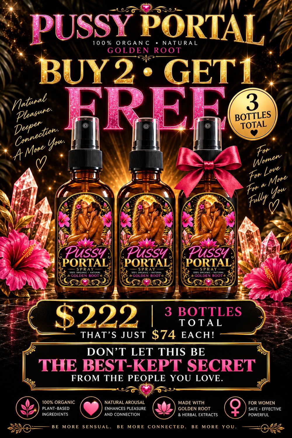 Pussy Portal Buy 2 Get 1 Free — three bottles total for $222